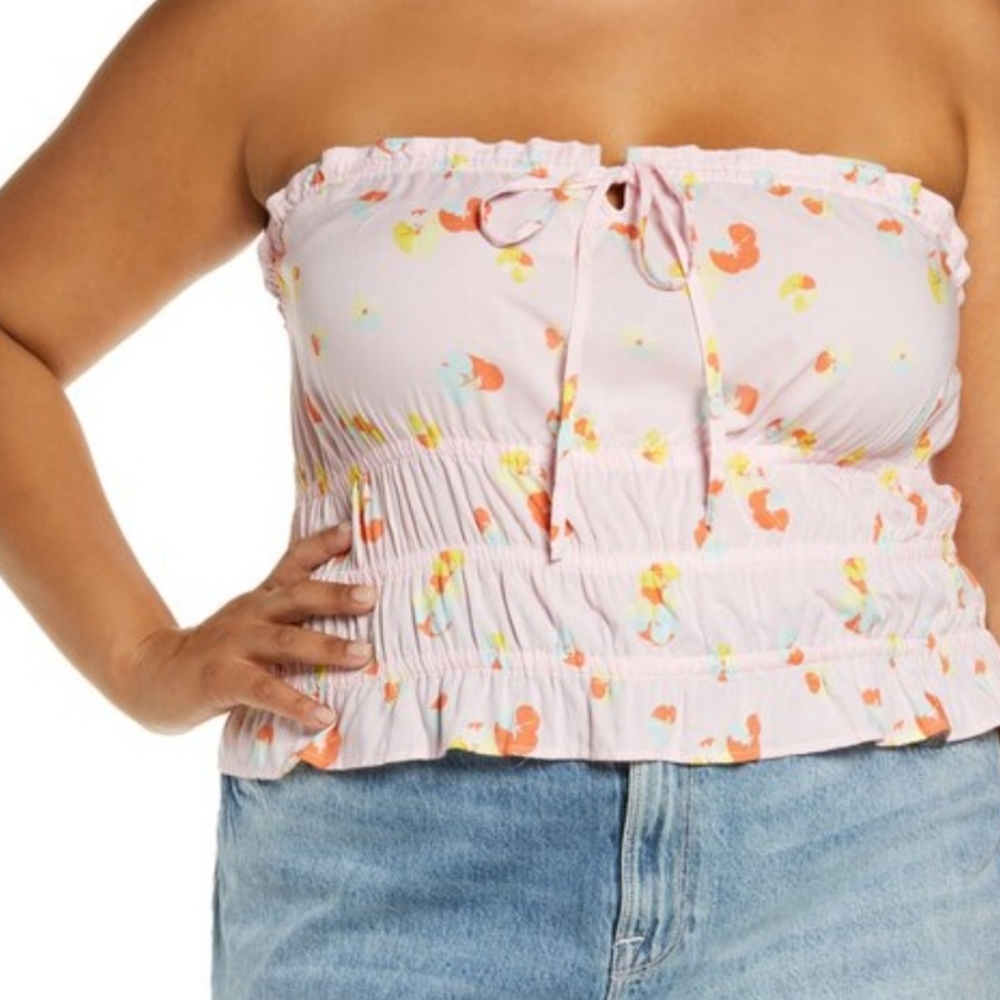 Nordstrom BP super cute tube top 3x floral pink